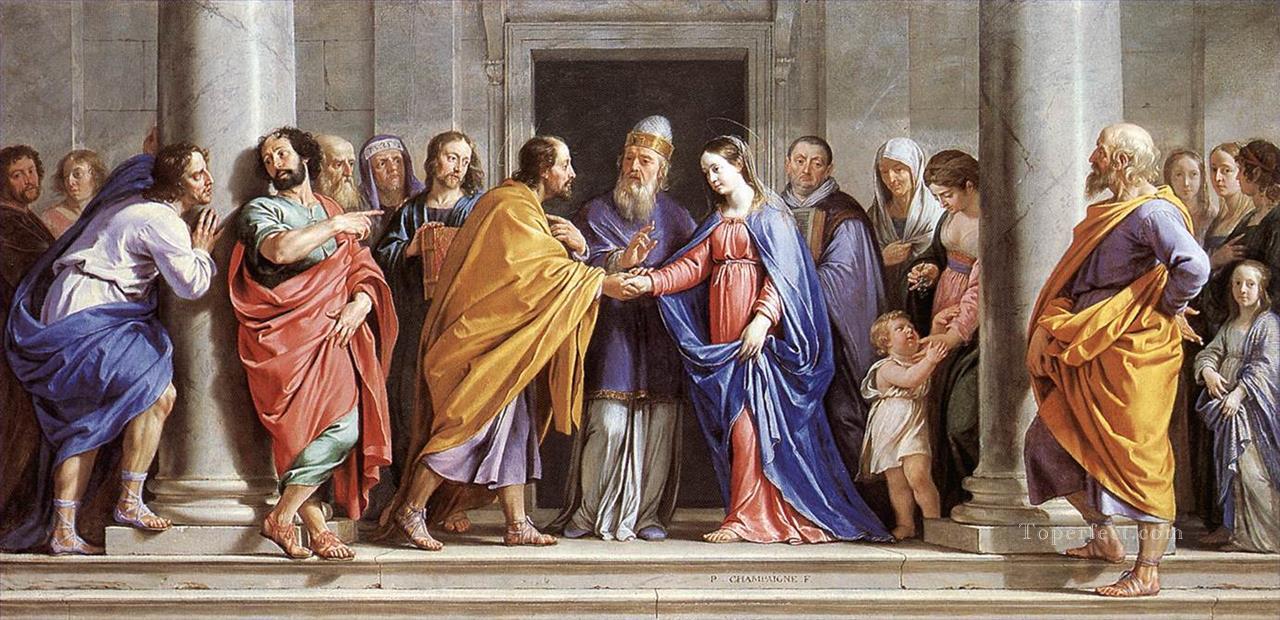 聖母フィリップ・ド・シャンパーニュの結婚油絵